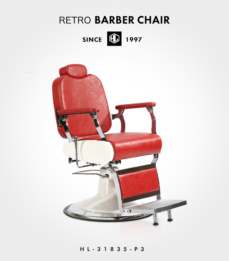 red and gold barber chair