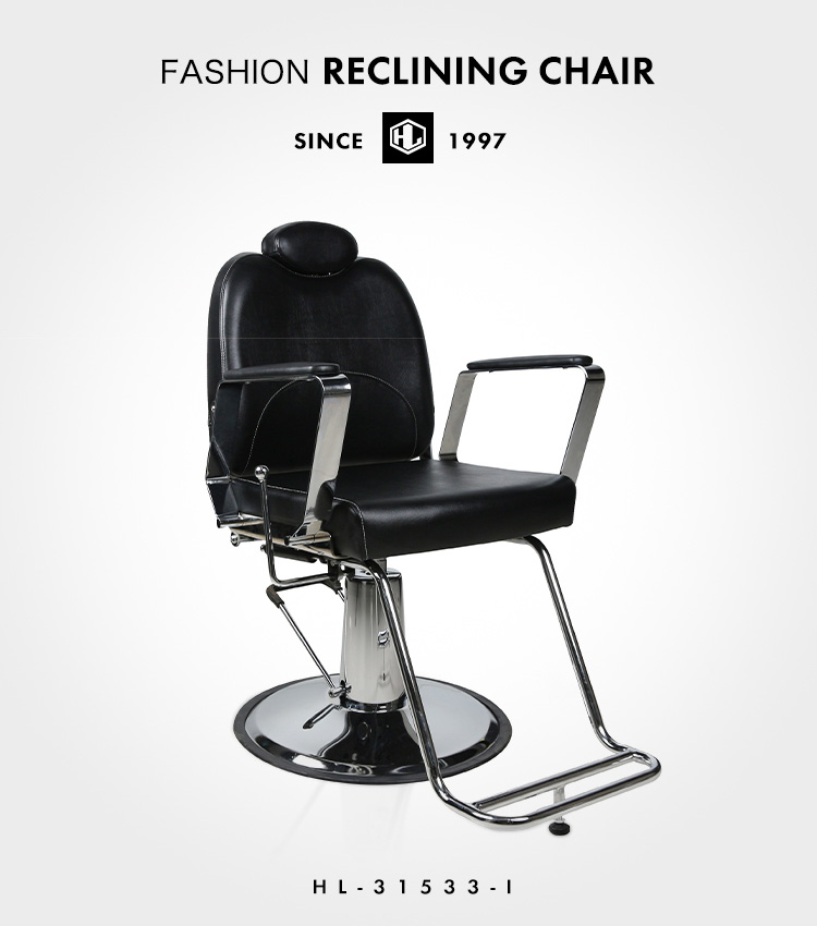 salon chair with reclining back
